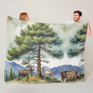 Couverture Polaire Animaux forestiers dans les montagnes Blanche-pola
