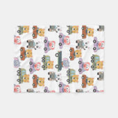 Couverture Polaire Animaux Mignons Dans Des Voitures Motif (Devant (Horizontal))