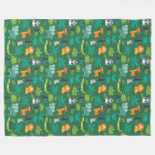 Couverture Polaire Animaux Sauvages Dans La Jungle (Devant (Horizontal))