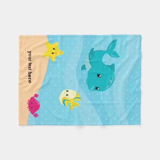 Couverture Polaire Animaux sous-marins (Devant (Horizontal))