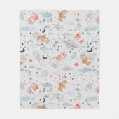 Couverture Polaire Animaux spatiaux - texture grise (Devant)