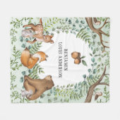 Couverture Polaire Animaux Whimsical Woodland Forest Greenery Nursery (Devant (Horizontal))