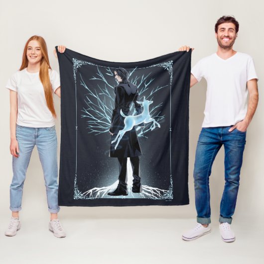 Couverture Polaire Anime du Patronus de Biche de Severus Snape (En situation)