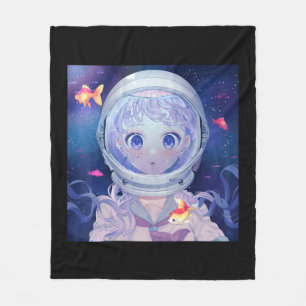 Couverture Polaire Anime Girl Kawaii esthétique japonaise Otaku