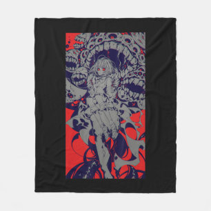 Couverture Polaire Anime Horreur esthétique Scary Déplaisante fille j