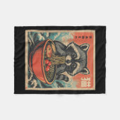Couverture Polaire Anime Raccoon Ramen Japonais Drôle Kawaii Cadeaux (Devant (Horizontal))