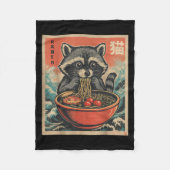 Couverture Polaire Anime Raccoon Ramen Japonais Drôle Kawaii Cadeaux (Devant)