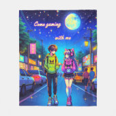Couverture Polaire Anime Venez Jouer avec moi | (Devant)