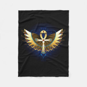 Couverture Polaire Ankh or avec ailes