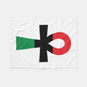 Couverture Polaire Ankh rouge, noir et vert (Devant (Horizontal))