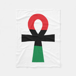 Couverture Polaire Ankh rouge, noir et vert