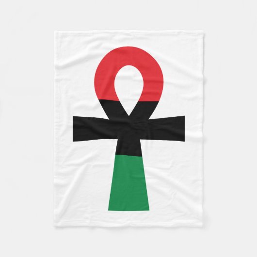 Couverture Polaire Ankh rouge, noir et vert (Devant)