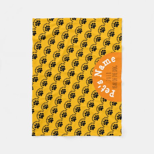 Couverture Polaire Année chinoise de chien approuvée 2018 Nom Couvert (Devant)