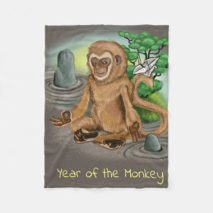 Couverture Polaire Année zodiaque chinoise du singe