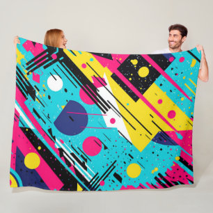 Couverture Polaire Années 80 Motif géométrique rétro