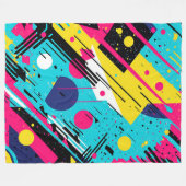 Couverture Polaire Années 80 Motif géométrique rétro (Devant (Horizontal))