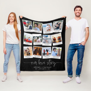 Couverture Polaire Anniversaire 12 Photo Snapshot Cadre NOTRE HISTOIR