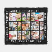 Couverture Polaire Anniversaire 33 Photo Collage Personnalisé (Devant (Horizontal))