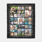 Couverture Polaire Anniversaire 33 Photo Collage personnalisé (Devant)