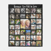 Couverture Polaire Anniversaire 39 Photo Collage Personnalisé Noir (Devant)