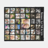 Couverture Polaire Anniversaire 39 Photo Collage Personnalisé Noir (Devant (Horizontal))