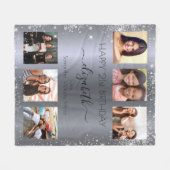Couverture Polaire Anniversaire argent parties scintillant ami photo (Devant (Horizontal))