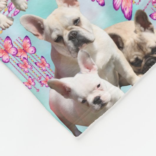 Couverture Polaire Anniversaire Bouledogue Français French Bulldog (Coin)