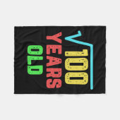 Couverture Polaire Anniversaire Cadeau Carré Racine De 100 10 Ans (Devant (Horizontal))