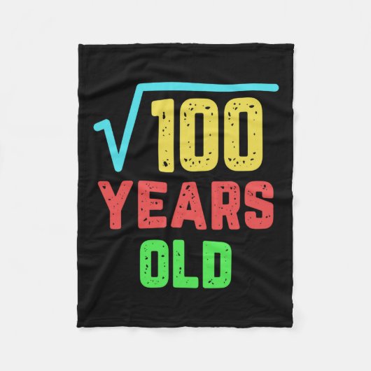 Couverture Polaire Anniversaire Cadeau Carré Racine De 100 10 Ans (Devant)