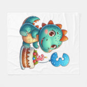 Couverture Polaire Anniversaire de Dino 3 ans (Devant (Horizontal))