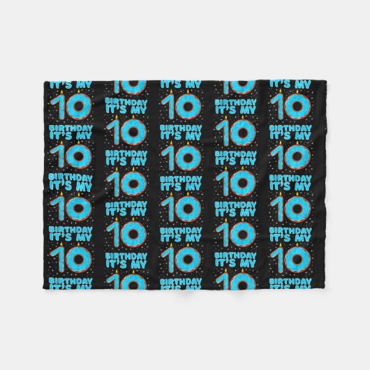 Couverture Polaire Anniversaire de enfant 10 ans 10e anniversaire fil (Devant (Horizontal))