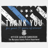 Couverture Polaire Anniversaire de la retraite de la police Ligne ble (Devant (Horizontal))