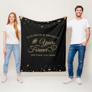 Couverture Polaire Anniversaire Élégant ans dans des coeurs inoubliab
