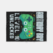 Couverture Polaire Anniversaire Garçon Niveau 10 Déverrouillé Gamer C (Devant (Horizontal))