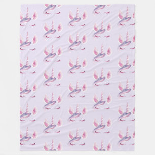 Couverture Polaire Anniversaire Licorne Rose Violet