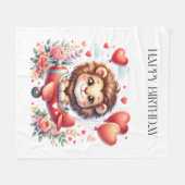Couverture Polaire Anniversaire Lion Volant (Devant (Horizontal))