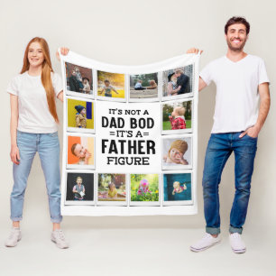 Couverture Polaire Anniversaire Papa Bod Père Figure Photo Collage Bl