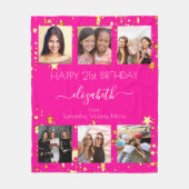 Couverture Polaire Anniversaire personnalisé photo collage chaud ami (Devant)