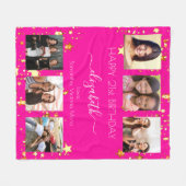 Couverture Polaire Anniversaire personnalisé photo collage chaud ami (Devant (Horizontal))