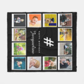 Couverture Polaire Anniversaire Photo Collage Modèle N'importe quel n (Devant (Horizontal))