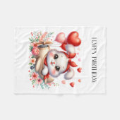 Couverture Polaire Anniversaire Pilote Lapin (Devant (Horizontal))
