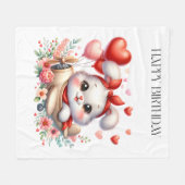 Couverture Polaire Anniversaire Pilote Lapin (Devant (Horizontal))