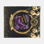 Couverture Polaire Anniversaire Reine talons hauts Ballons d'or viole (Devant (Horizontal))