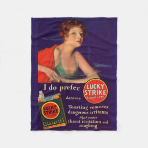 Couverture Polaire Annonce chanceuse de cigarette des années 1920 de