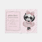Couverture Polaire Annonce de naissance Bébé Fille Ours Panda Rose (Devant (Horizontal))