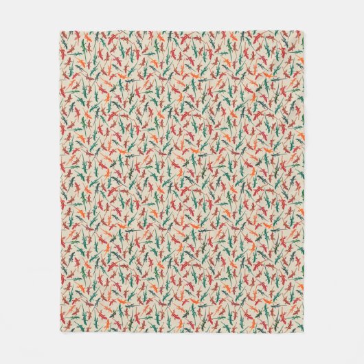 Couverture Polaire Anole Lizards Rouge Vert Orange Motif (Devant)