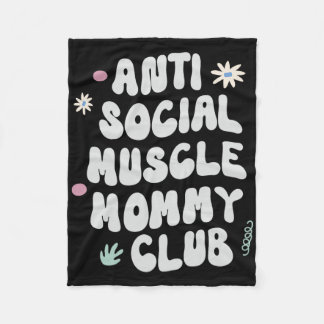 Couverture Polaire Anti Social Muscle Mommy Club Gym Funny Tee Bodybu