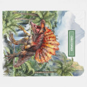 Couverture Polaire Antique Dinosaur Anniversaire de enfant personnali (Devant (Horizontal))
