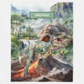 Couverture Polaire Antique Dinosaur Cadeau Anniversaire Personnalisé (Devant)