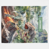 Couverture Polaire Antique Dinosaur Cadeau Anniversaire Personnalisé (Devant (Horizontal))